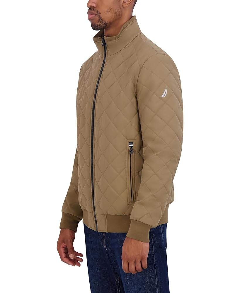 Nautica Men's Quilted Bomber Jacket, Otter, Small : Amazon